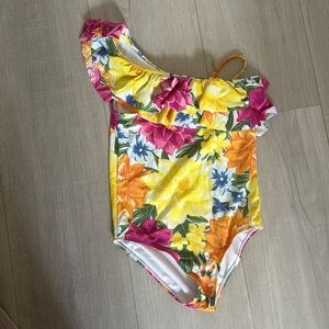 Janie and Jack recycled floral ruffle swimsuit